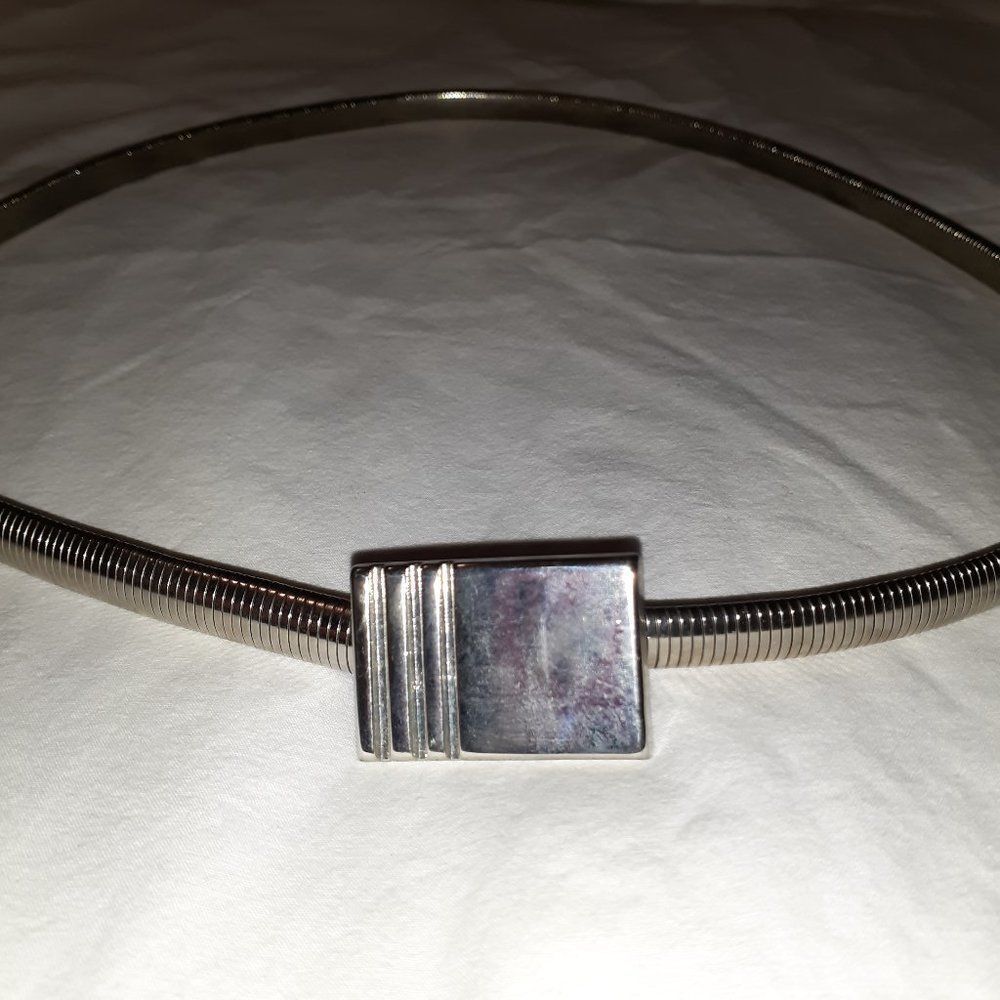 Vintage Silver Serpentine Disco Belt Stretchy 35"